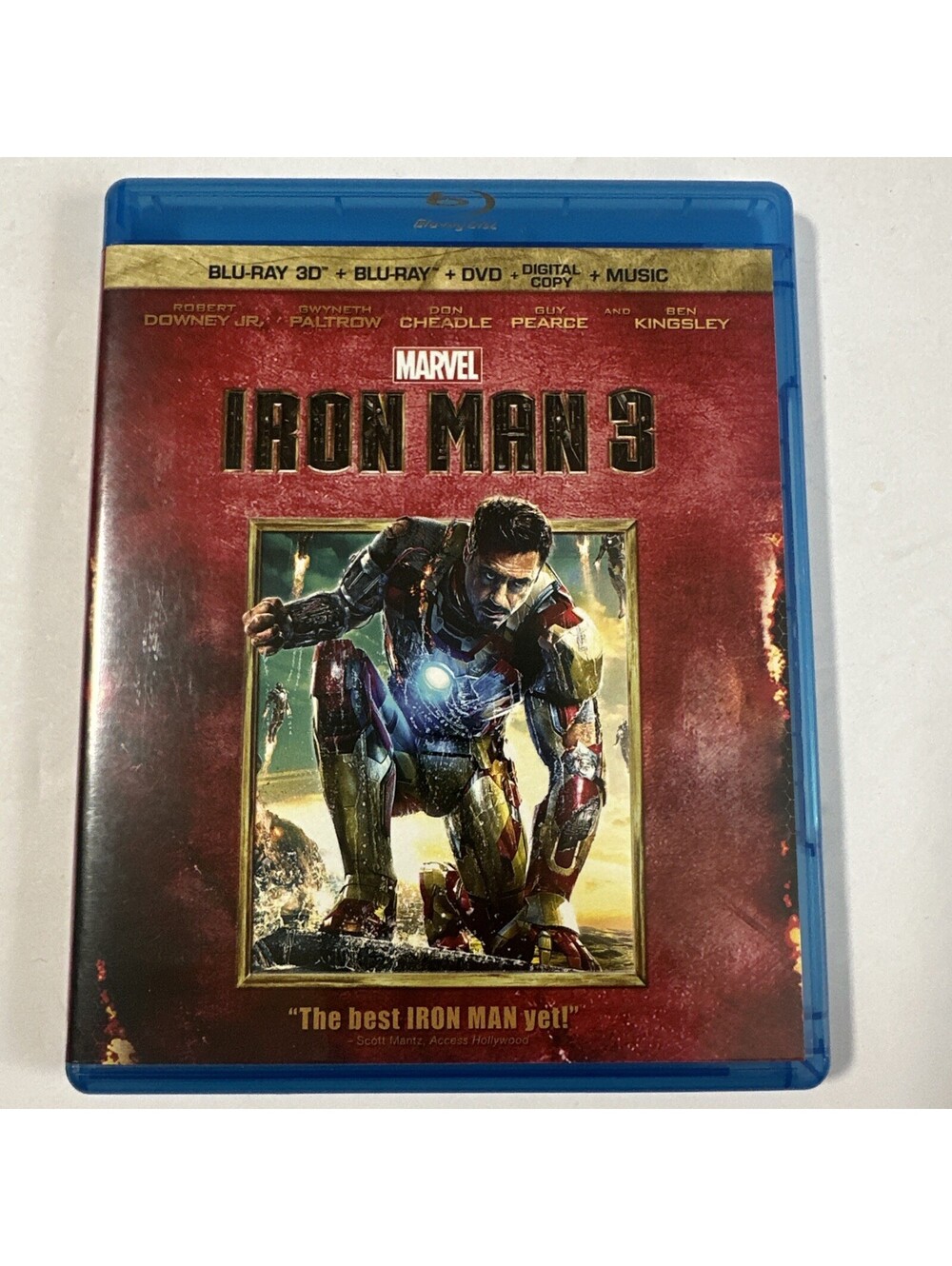 Iron Man 3 3D Blu-ray + Blu-ray + DVD 3-Disc Set 2013 Marvel